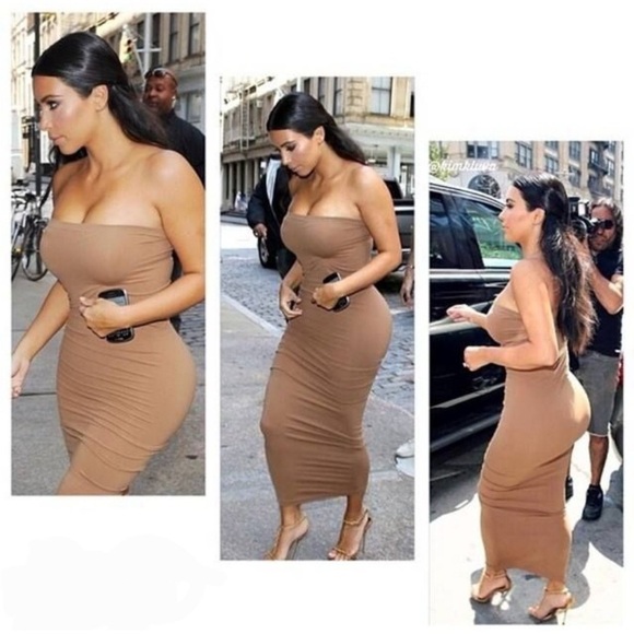 Wolford Fatal Dress Convertible Icon 3 in 1 Almond Nude Tan Maxi Small NWT NEW - Picture 3 of 9